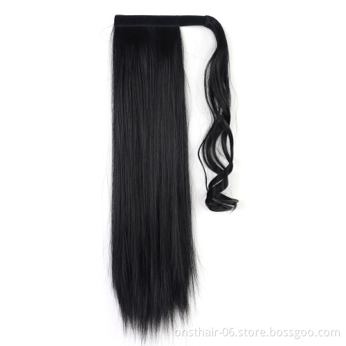 Straight And Kinky Curly Long Wavy Pocket Ponytail Wrap on Clip Hair In synthetic Hair Extension Pony Tail Fack Hair Eextension